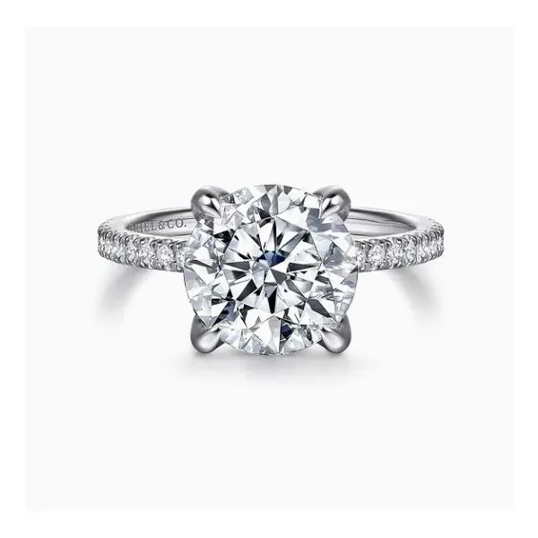 14K White Gold Hidden Halo Diamond Semi- Mount Ring Moore Jewelers Laredo, TX
