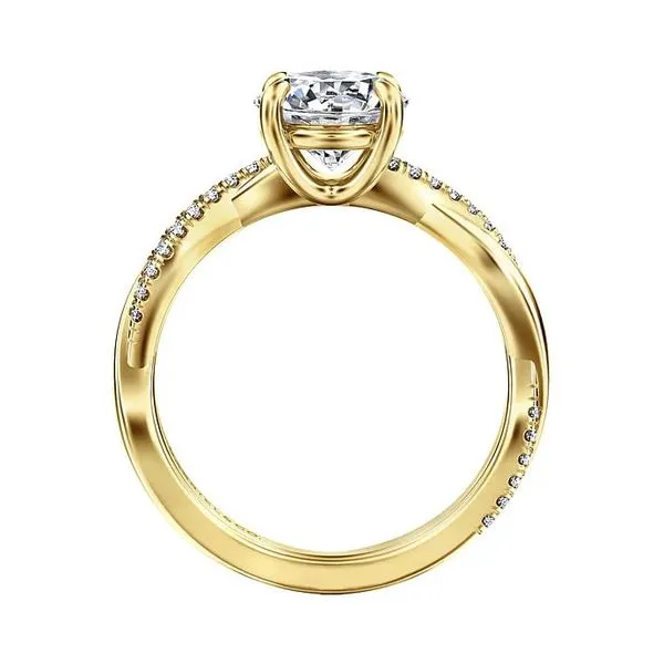 14K Yellow Cross Over Semi-Mount Ring Image 2 Moore Jewelers Laredo, TX