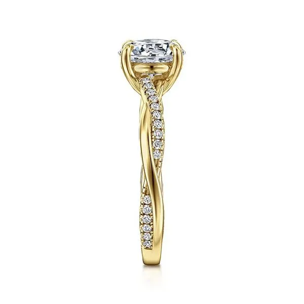 14K Yellow Cross Over Semi-Mount Ring Image 3 Moore Jewelers Laredo, TX