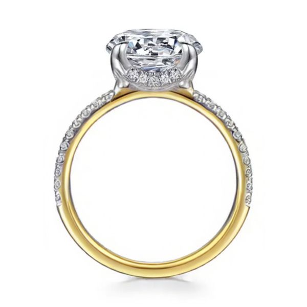 Two Tone 14K Yellow & White Gold Semi-Mount Ring Image 2 Moore Jewelers Laredo, TX