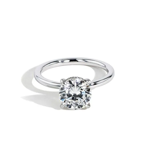 14K White Gold Hidden Halo Diamond Solitaire Ring Moore Jewelers Laredo, TX