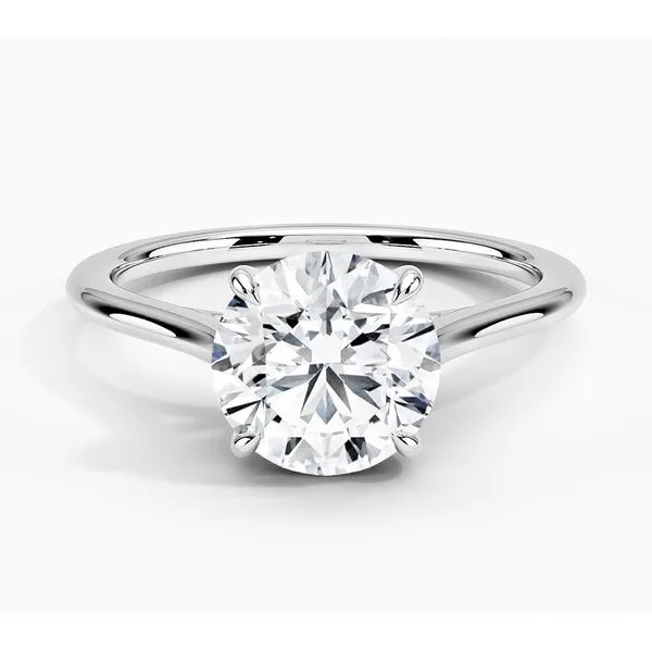 14K White Gold Cathedral Solitaire Diamond Ring Moore Jewelers Laredo, TX