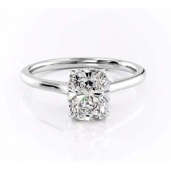 14K White Gold Hidden Halo Solitaire Diamond Ring Moore Jewelers Laredo, TX
