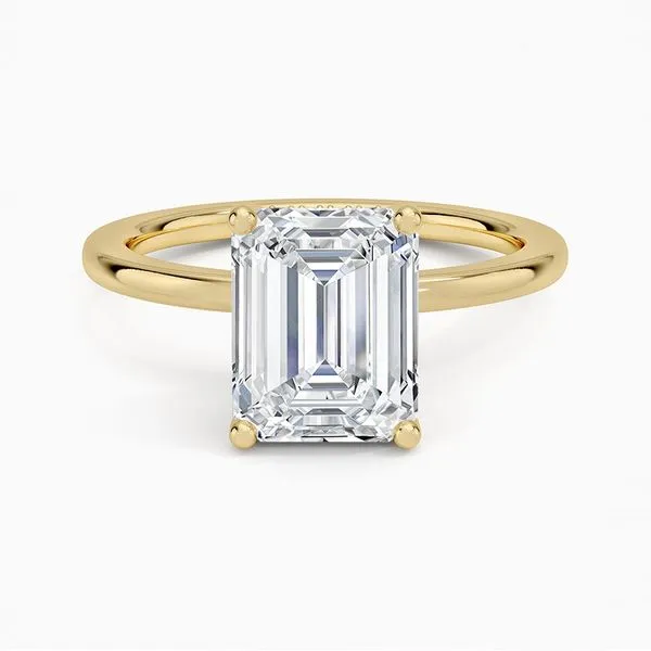 14K Yellow Gold Hidden Halo Solitaire Diamond Ring Moore Jewelers Laredo, TX