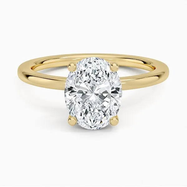 14K Yellow Gold Hidden Halo Solitaire Diamond Ring Moore Jewelers Laredo, TX