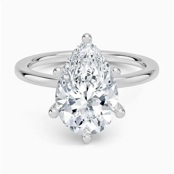 14K White Gold Hidden Halo Diamond Solitaire Ring Moore Jewelers Laredo, TX