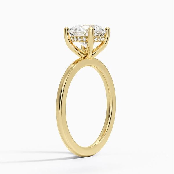 14K Yellow Gold Hidden Halo Solitaire Diamond Ring Image 2 Moore Jewelers Laredo, TX