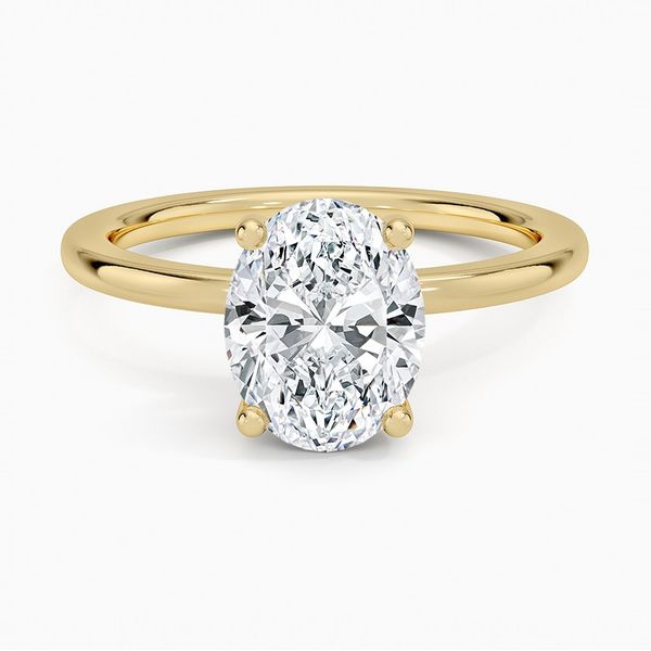14K Yellow Gold Hidden Halo Solitaire Diamond Ring Moore Jewelers Laredo, TX