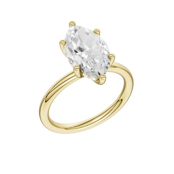 14K Yellow Gold Hidden Halo Labgrown Diamond Engagement Ring Image 4 Moore Jewelers Laredo, TX