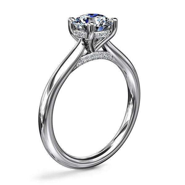 14K White Gold Hidden Halo Diamond Engagement Ring Image 2 Moore Jewelers Laredo, TX