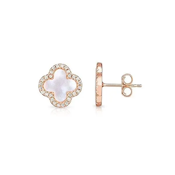 14K Yellow Gold Clover Button Earrings Moore Jewelers Laredo, TX