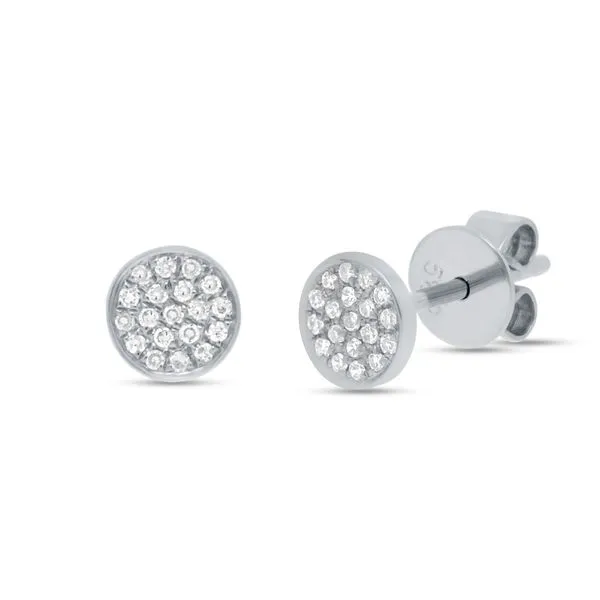 14K White Gold Button Earrings Moore Jewelers Laredo, TX