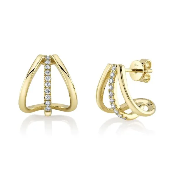 14K Yellow Gold Diamond Earrings Moore Jewelers Laredo, TX