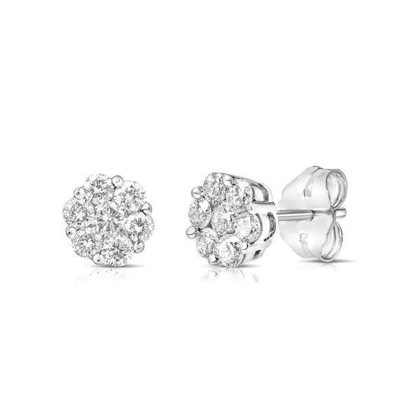 14K White Gold Composite Stud Earrings Moore Jewelers Laredo, TX