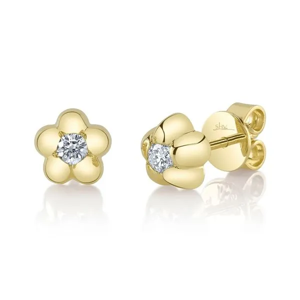 14K Yellow Gold Flower Bubble Earrings Moore Jewelers Laredo, TX