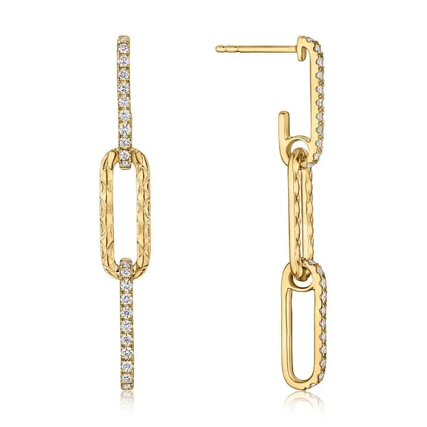 14K Yellow Gold Paper Clip Dangle Earrings Moore Jewelers Laredo, TX