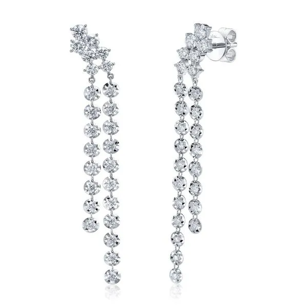14K White Gold Dangle Drop Earrings Moore Jewelers Laredo, TX