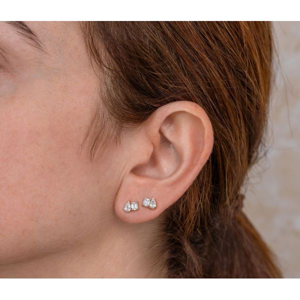 14K Gold Toi et Moi Diamond Earrings Image 2 Moore Jewelers Laredo, TX
