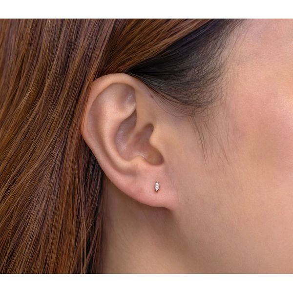 14K Yellow Gold Diamond Maquise Stud Earrings Image 2 Moore Jewelers Laredo, TX