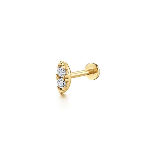 14K Yellow Gold Diamond Marquise Single Flatback Stud Earring Moore Jewelers Laredo, TX