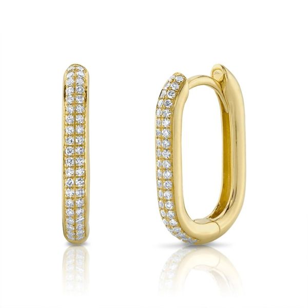 14K Yellow Gold Ova Diamond Huggies Moore Jewelers Laredo, TX