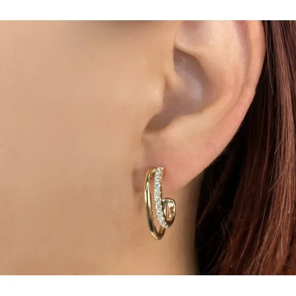 14K Yellow Gold Diamond Earrings Image 2 Moore Jewelers Laredo, TX