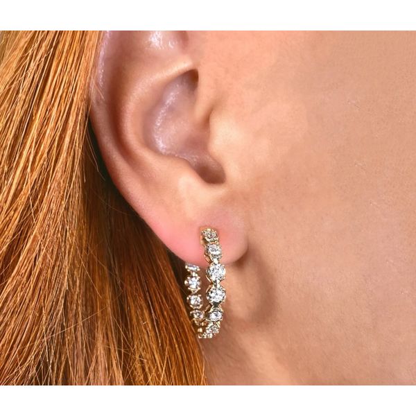 Diamond Hoop Earrings Image 2 Moore Jewelers Laredo, TX