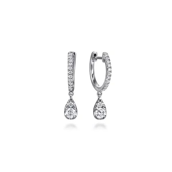 14K White Gold Diamond Drop Earrings Moore Jewelers Laredo, TX