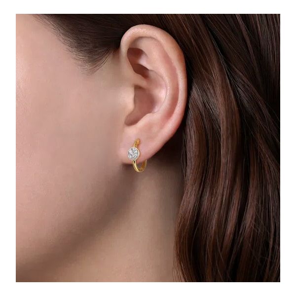 14K Yellow Gold Double Huggie Earrings Image 2 Moore Jewelers Laredo, TX