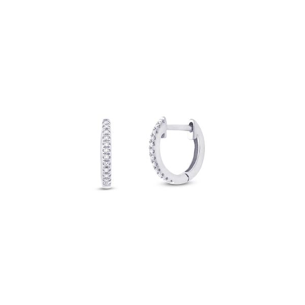 14K White Gold Diamond Huggies Moore Jewelers Laredo, TX