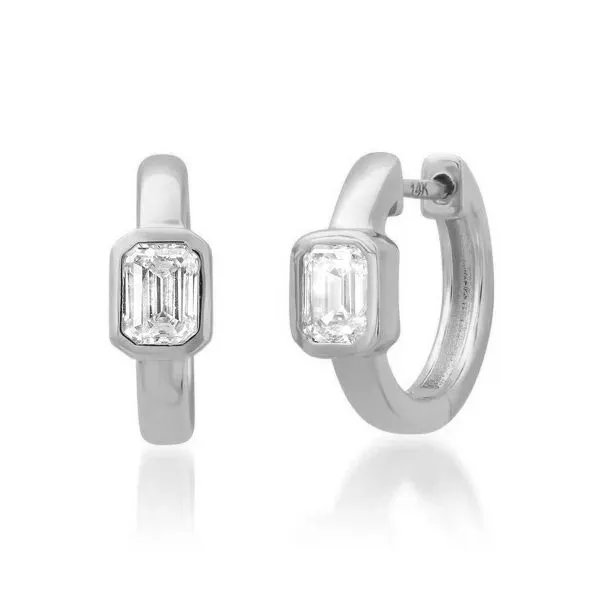 14K Yellow Gold Labgrown Bezel Huggies Moore Jewelers Laredo, TX