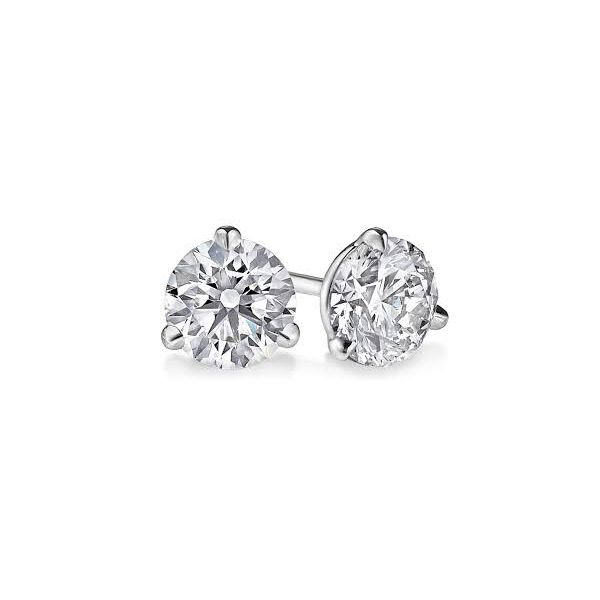 14K White Gold Diamond Stud Earrings Moore Jewelers Laredo, TX