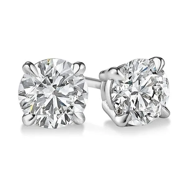 14K White Gold Diamond Stud Earrings Moore Jewelers Laredo, TX