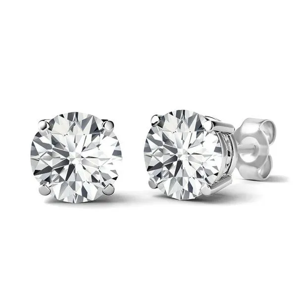 14K White Gold Diamond Stud Earrings Moore Jewelers Laredo, TX