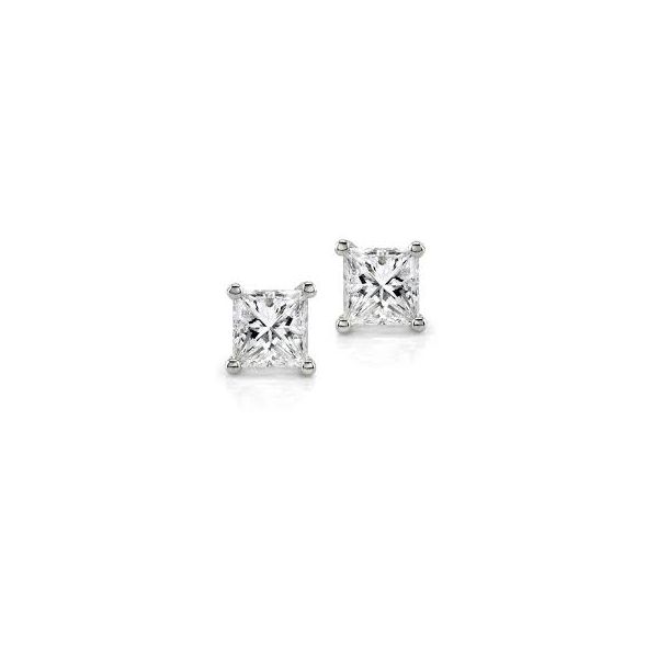 14K White Gold Diamond Stud Earrings Moore Jewelers Laredo, TX