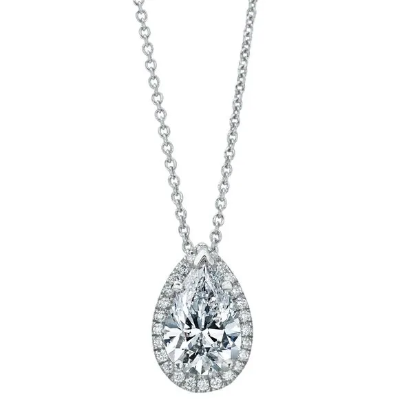 14K White Gold Halo Diamond Pendant Moore Jewelers Laredo, TX