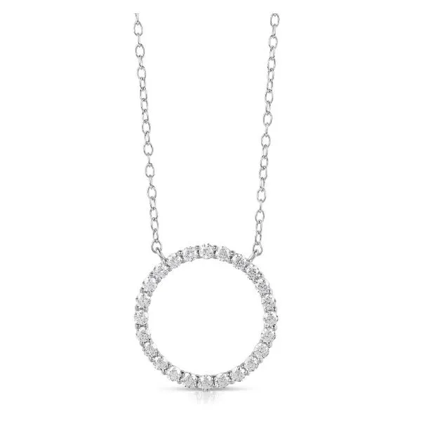 18K White Gold Circle Shaped Pendant Moore Jewelers Laredo, TX