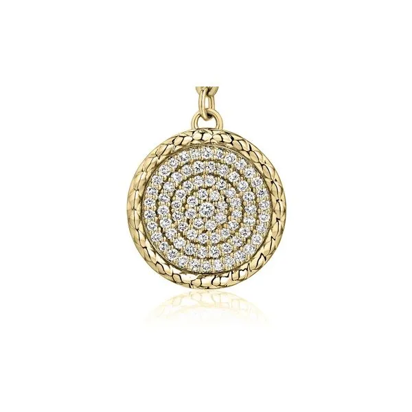 14K Yellow Gold Diamond Disc Pendant Moore Jewelers Laredo, TX