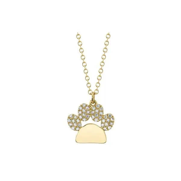14K Yellow Gold Paw Diamond Pendant Moore Jewelers Laredo, TX