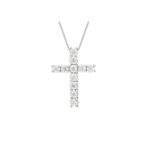 14K White Gold Diamond Cross Pendant Moore Jewelers Laredo, TX