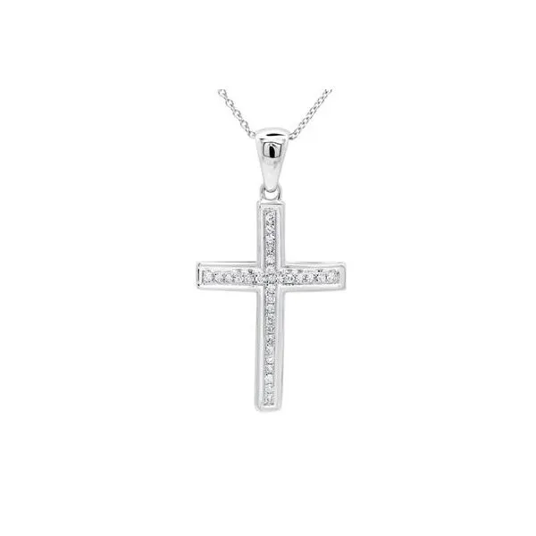 14K White Gold Diamond Cross Pendant Moore Jewelers Laredo, TX