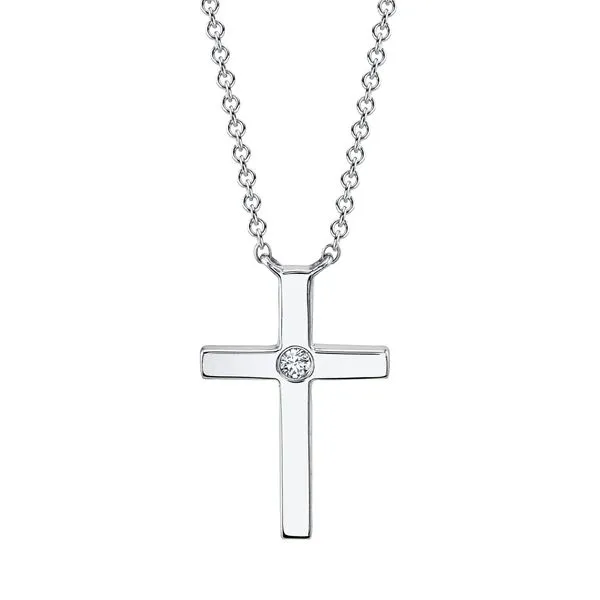 14K White Gold Diamond Cross Pendant Moore Jewelers Laredo, TX