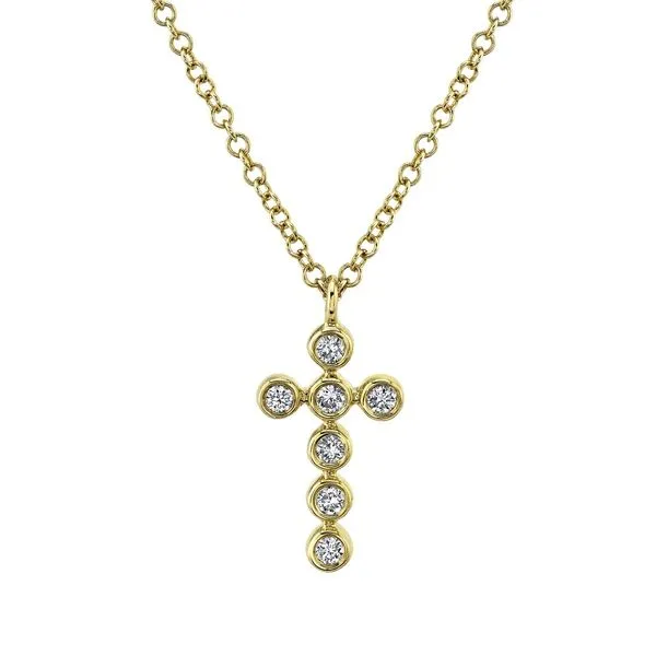 14K Yellow Gold Diamond Cross Necklace Moore Jewelers Laredo, TX