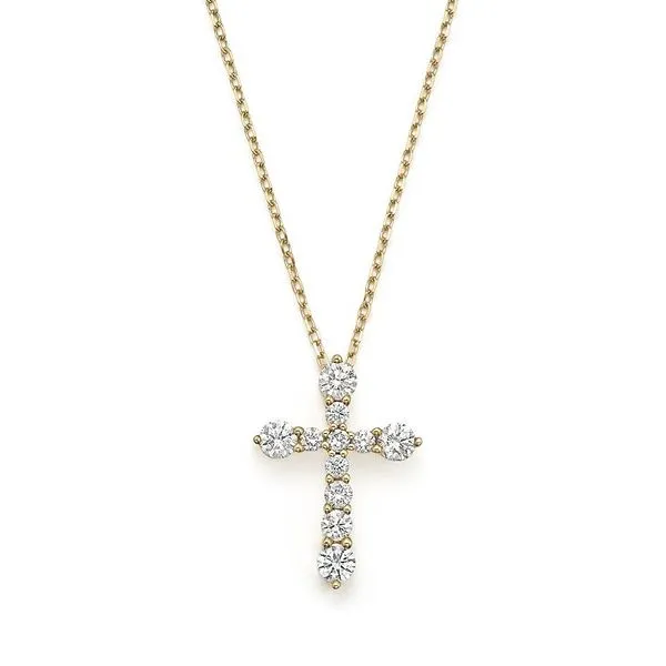 14K Yellow Gold Diamond Cross Pendant Moore Jewelers Laredo, TX