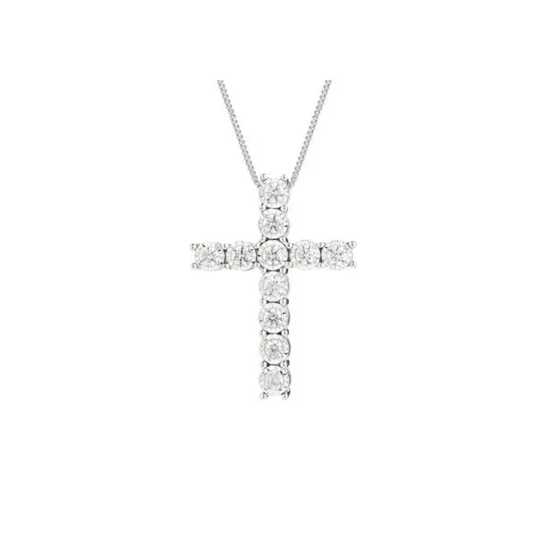 14K White Gold Diamond Cross Pendant Moore Jewelers Laredo, TX