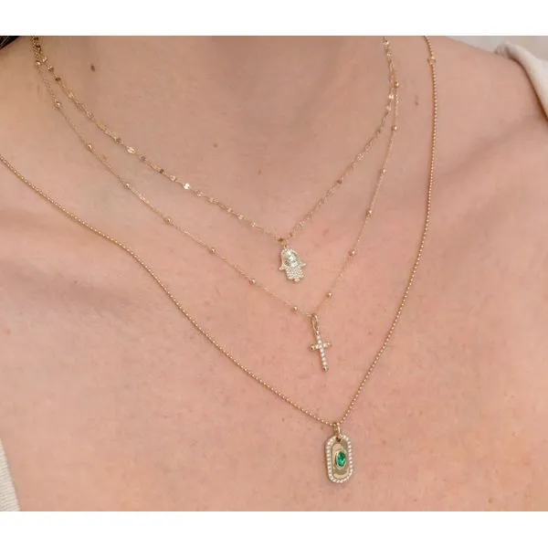 14K Yellow Gold Diamond Small Cross Pendant Image 2 Moore Jewelers Laredo, TX