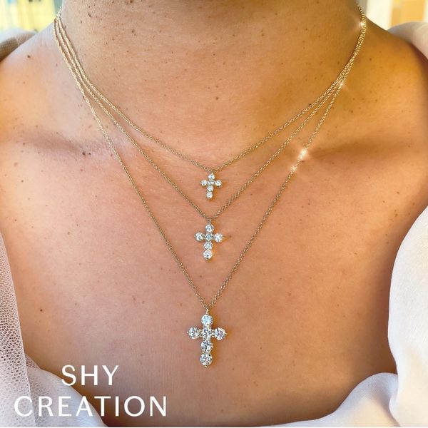 14K Gold Diamond Cross Necklace Image 2 Moore Jewelers Laredo, TX