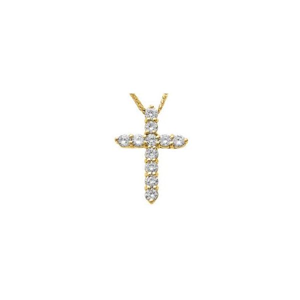 14K Yellow Gold Diamond Cross Pendant Moore Jewelers Laredo, TX