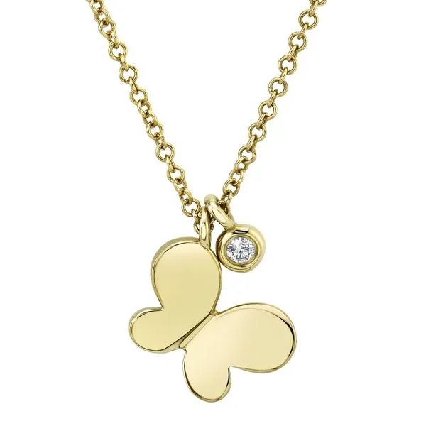 14K Yellow Gold Butterfly Necklace Moore Jewelers Laredo, TX
