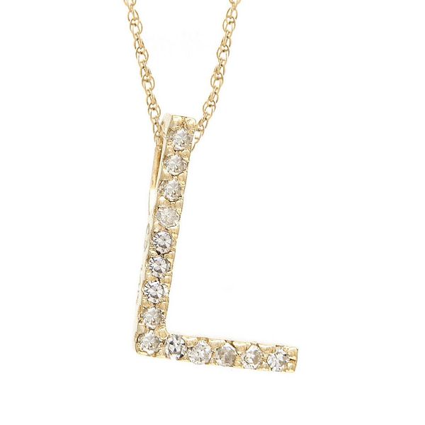 14K Yellow Gold Diamond Initial Necklace Moore Jewelers Laredo, TX